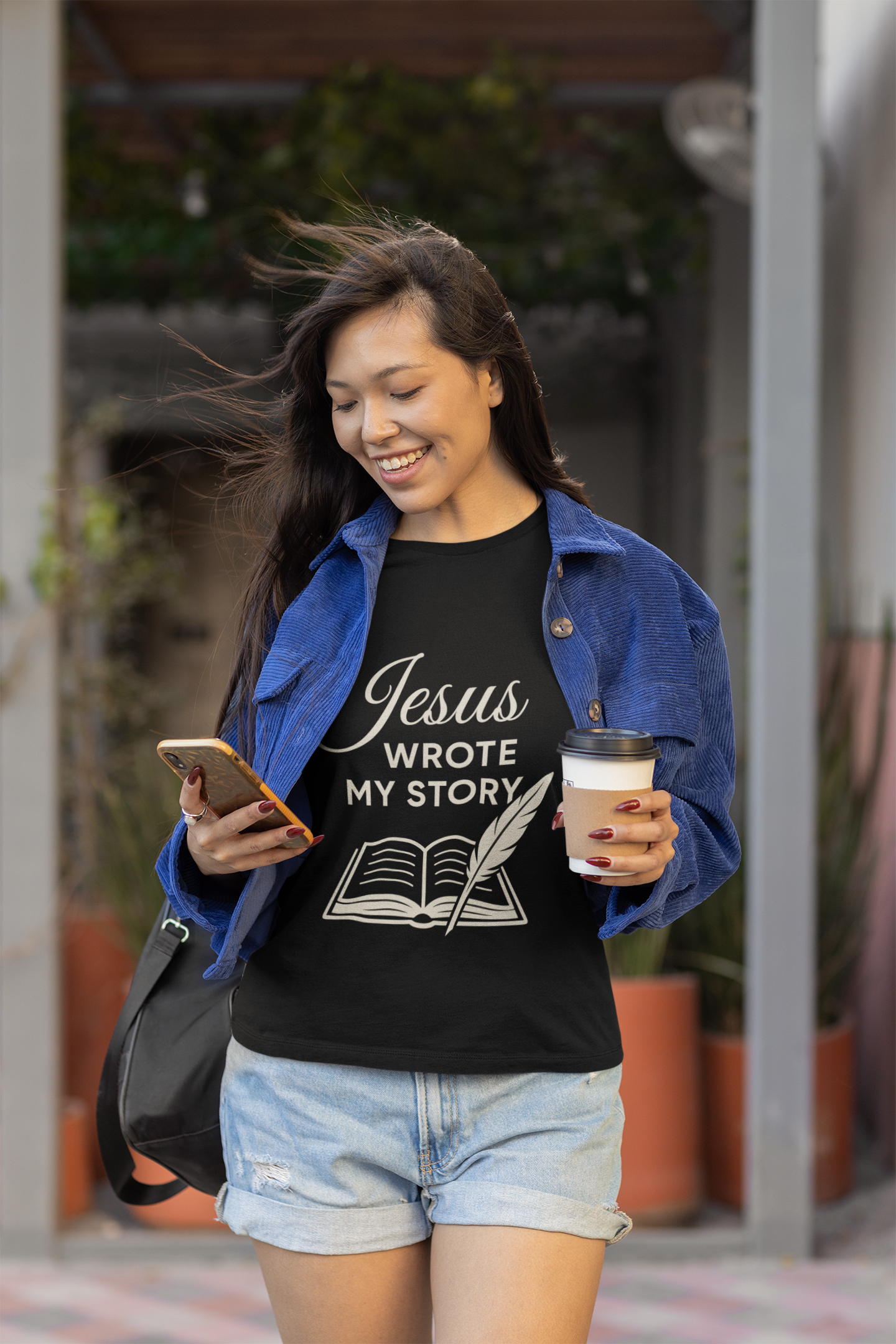 “Jesus Wrote My Story” Religious T-Shirt – Inspirational Faith Message