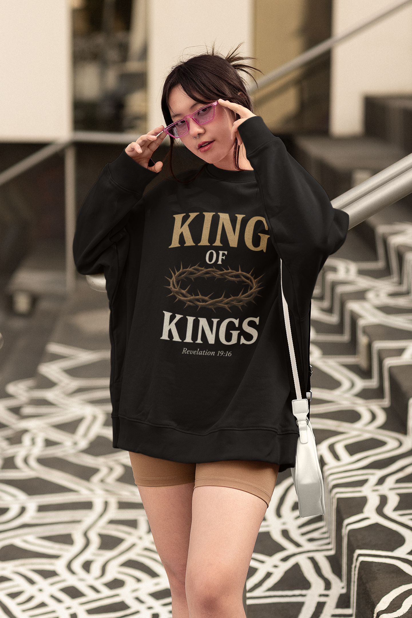 “King of Kings” Crewneck Sweatshirt – Classic Religious Apparel