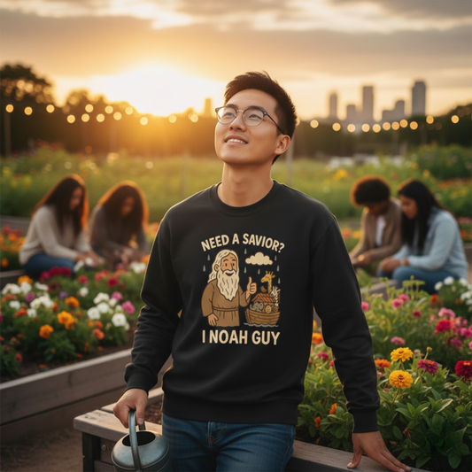 "Need a Savior? I Noah Guy." - Christian Sweatshirt - Unisex