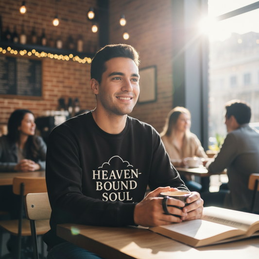 “Heaven-Bound Soul” Crewneck Religious Sweatshirt – Cozy Faith Apparel