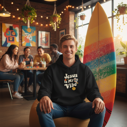 “Jesus Is My Vibe” Religious Hoodie – Unisex Pullover for Bold Faith Expression
