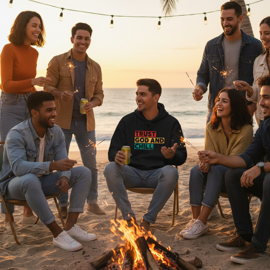 “Trust God and Chill” Religious Hoodie – Unisex Pullover for Calm and Confidence