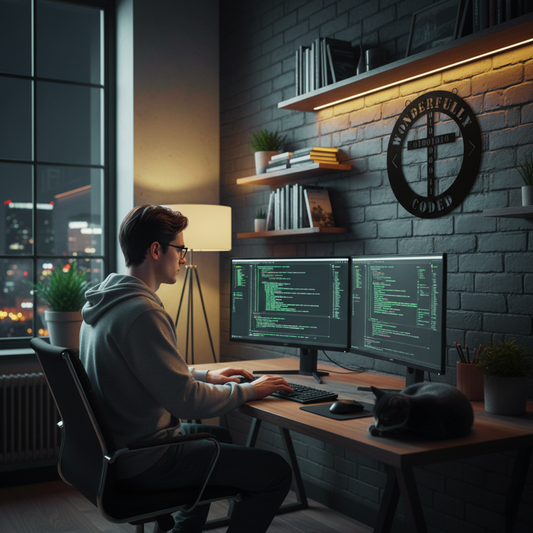 Christian Coder Gift | Wonderfully Coded Metal Sign | Programmer Wall Art