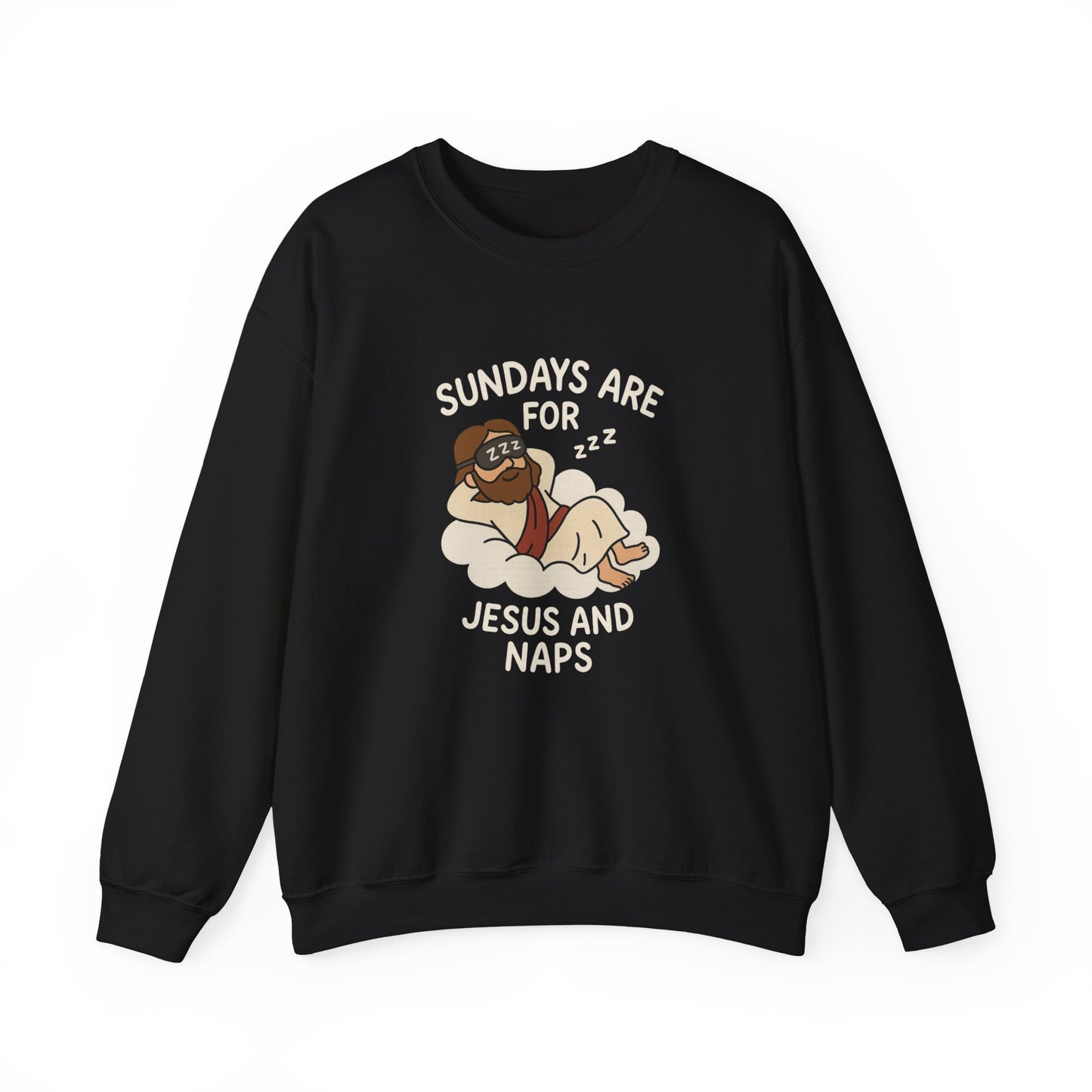 “Sundays Are for Jesus and Naps” Crewneck Sweatshirt – Cozy Religious Weekend Wear