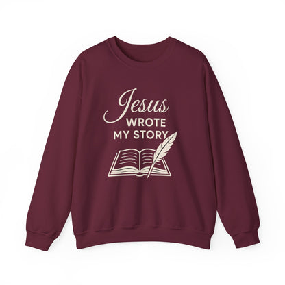 “Jesus Wrote My Story” Crewneck Sweatshirt – Cozy and Meaningful Religious Apparel