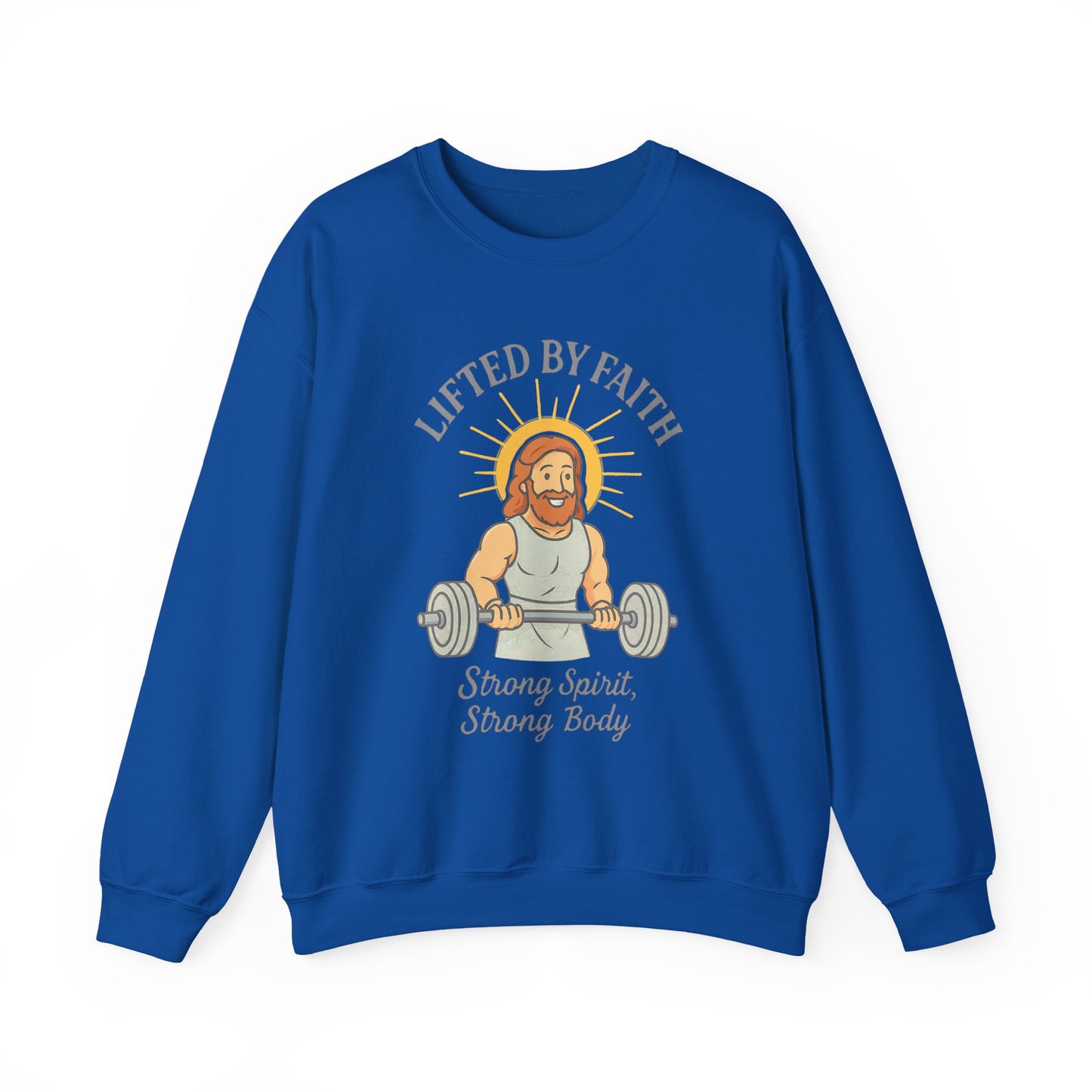 “Lifted by Faith” Crewneck Sweatshirt – Motivational Religious Apparel