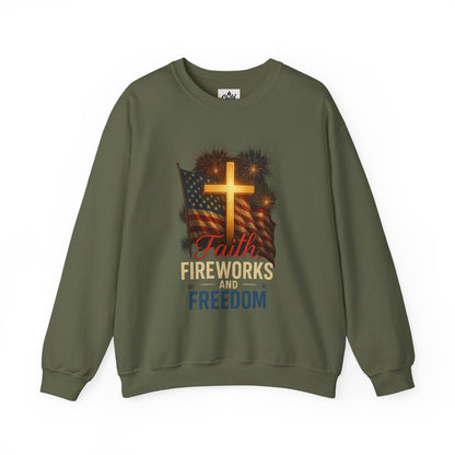 "Faith, Fireworks, and Freedom". Christian Sweatshirt