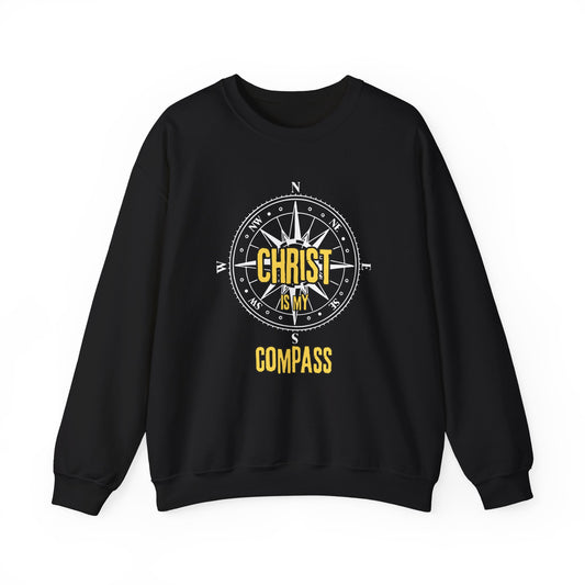 “Christ is My Compass” Crewneck Religious Sweatshirt – Faith and Comfort Combined