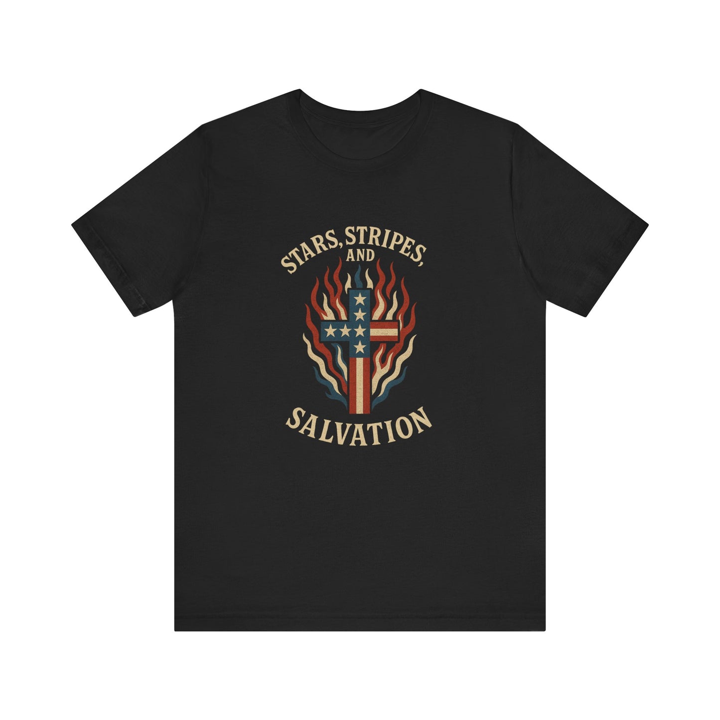 “Stars, Stripes, and Salvation” Christian T-Shirt – Patriotic Faith Tee