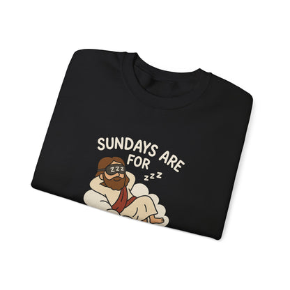 “Sundays Are for Jesus and Naps” Crewneck Sweatshirt – Cozy Religious Weekend Wear