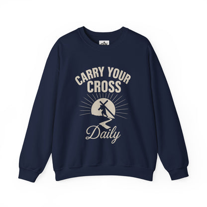 "Carry Your Cross Daily" . Christian Sweatshirt
