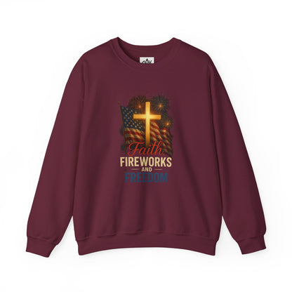 "Faith, Fireworks, and Freedom" - Christian Sweatshirt