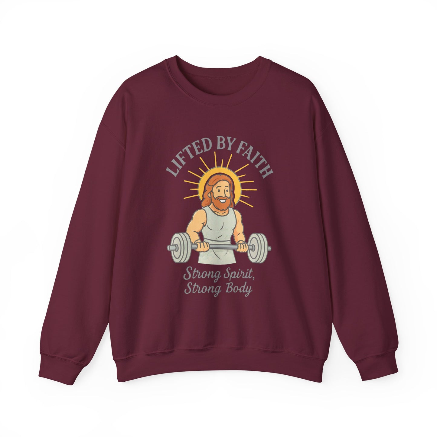 “Lifted by Faith” Crewneck Sweatshirt – Motivational Religious Apparel