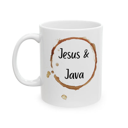 Coffee Mug - "Jesus & Java" Coffee Lovers Christian Ceramic Mug for Home & Office