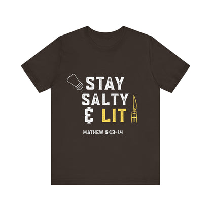 “Stay Salty & Lit” Religious T-Shirt – Bold Faith with a Biblical Twist