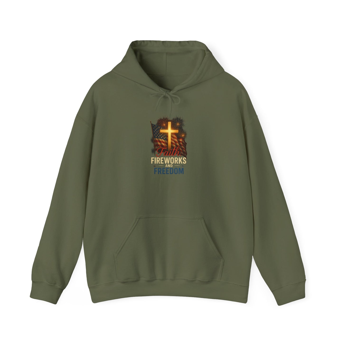 “Faith, Fireworks, and Freedom” Christian Hoodie – Unisex Pullover for Summer & Beyond