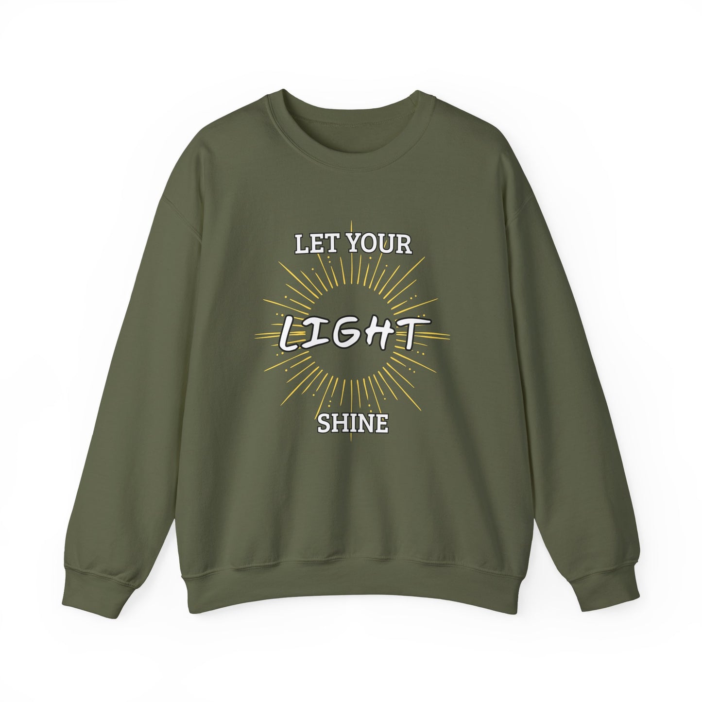 “Let Your Light Shine” Crewneck Sweatshirt – Cozy and Inspirational Religious Apparel