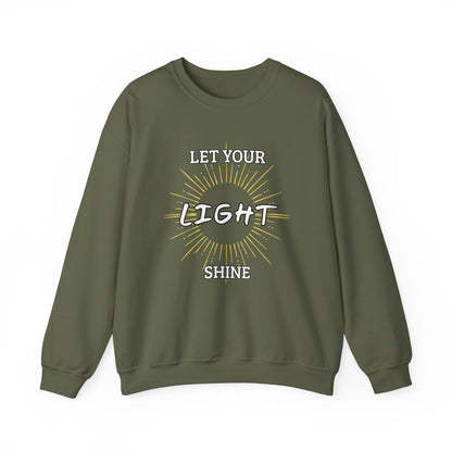 “Let Your Light Shine” Crewneck Sweatshirt – Cozy and Inspirational Religious Apparel