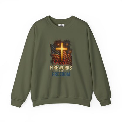 "Faith, Fireworks, and Freedom" - Christian Sweatshirt