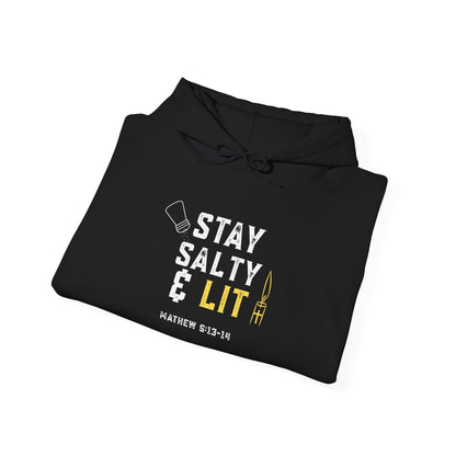 “Stay Salty & Lit” Religious Hoodie – Unisex Pullover for Fire-Filled Faith