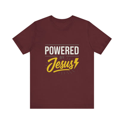 “Powered By Jesus” Religious T-Shirt – Faith-Fueled Motivation