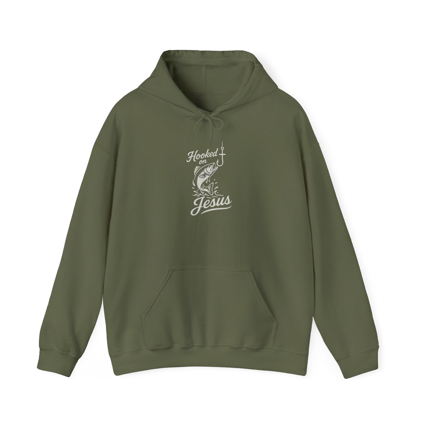 “Hooked on Jesus” Religious Hoodie – Unisex Pullover for Faith and Fun