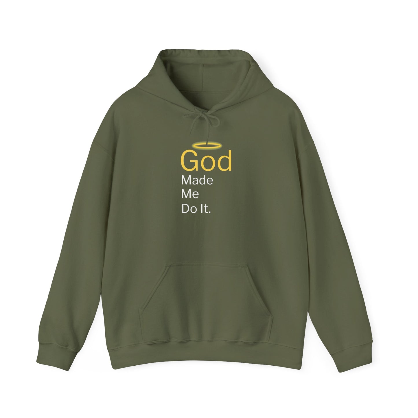 “God Made Me Do It” Religious Hoodie – Unisex Pullover with Bold Faith Humor