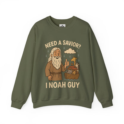 "Need a Savior? I Noah Guy." - Christian Sweatshirt - Unisex