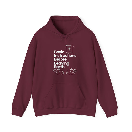 Basic Instructions Before Leaving Earth - Unisex Heavy Blend Sweatshirt for Relaxation & Faith