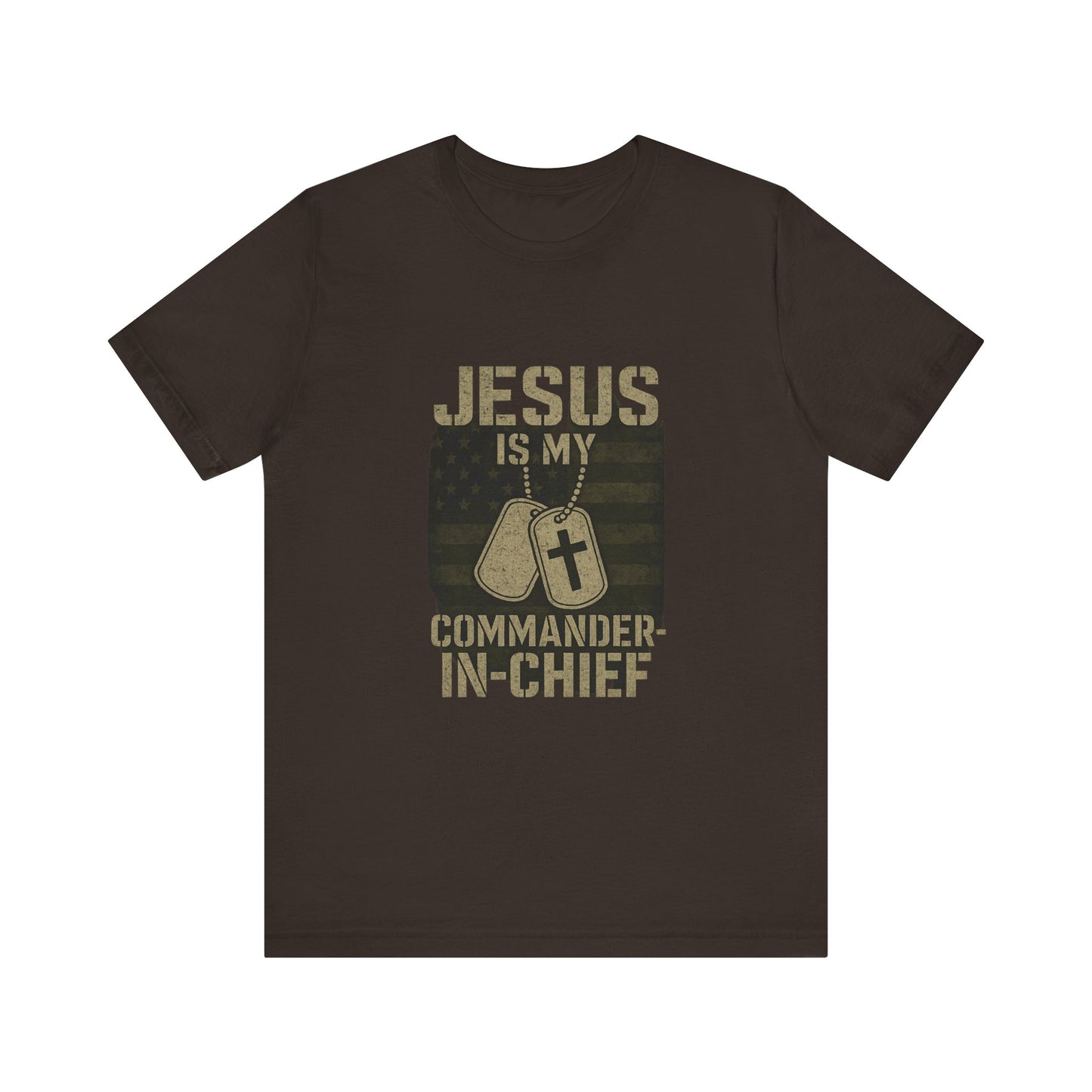 “Jesus Is My Commander-in-Chief” Christian T-Shirt – Bold Faith & Patriot-Inspired Design
