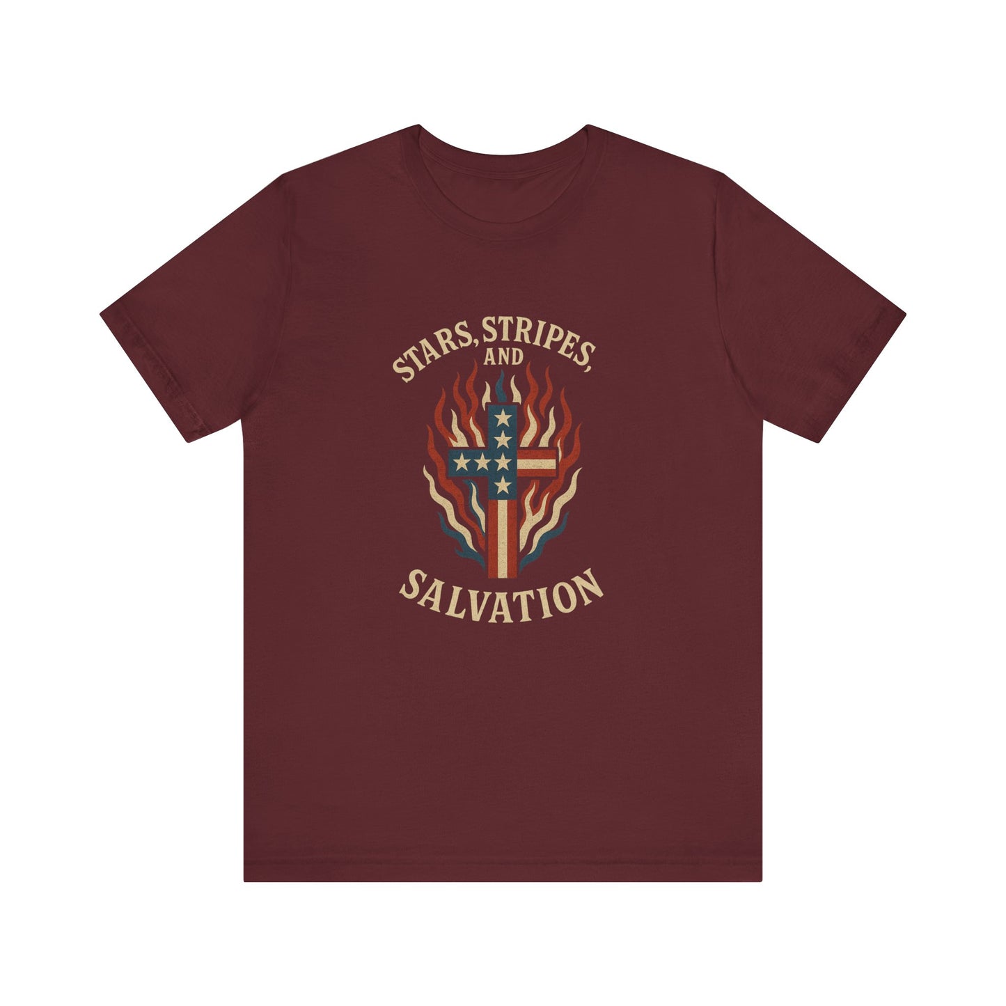 “Stars, Stripes, and Salvation” Christian T-Shirt – Patriotic Faith Tee