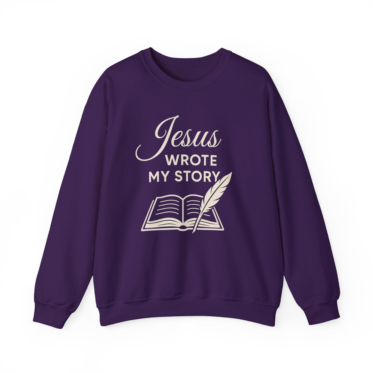 “Jesus Wrote My Story” Crewneck Sweatshirt – Cozy and Meaningful Religious Apparel