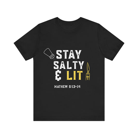 “Stay Salty & Lit” Religious T-Shirt – Bold Faith with a Biblical Twist