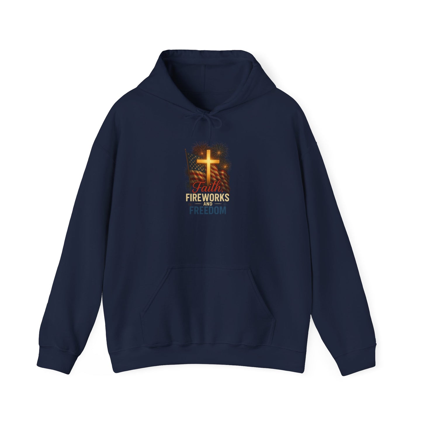 “Faith, Fireworks, and Freedom” Christian Hoodie – Unisex Pullover for Summer & Beyond