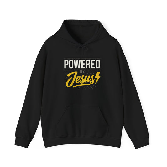 “Powered By Jesus” Religious Hoodie – Unisex Pullover for Strength Through Christ