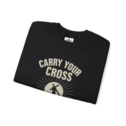 "Carry Your Cross Daily" - Christian Sweatshirt