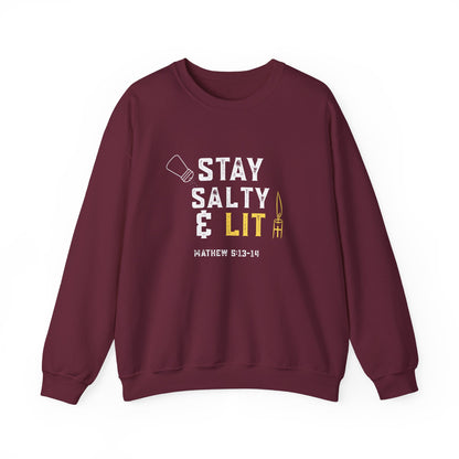 “Stay Salty & Lit” Crewneck Sweatshirt – Modern Religious Apparel