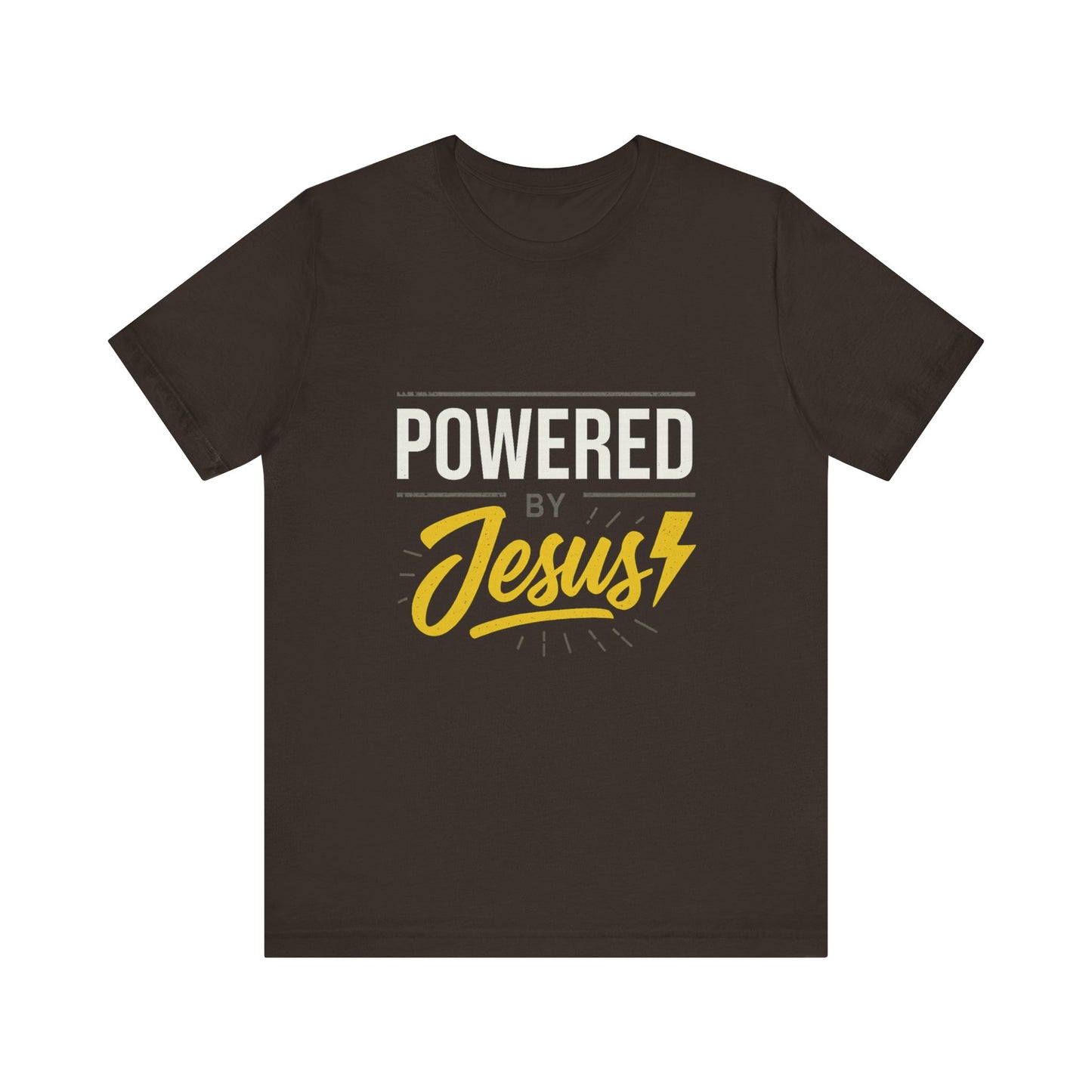“Powered By Jesus” Religious T-Shirt – Faith-Fueled Motivation