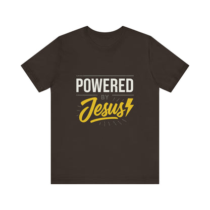“Powered By Jesus” Religious T-Shirt – Faith-Fueled Motivation