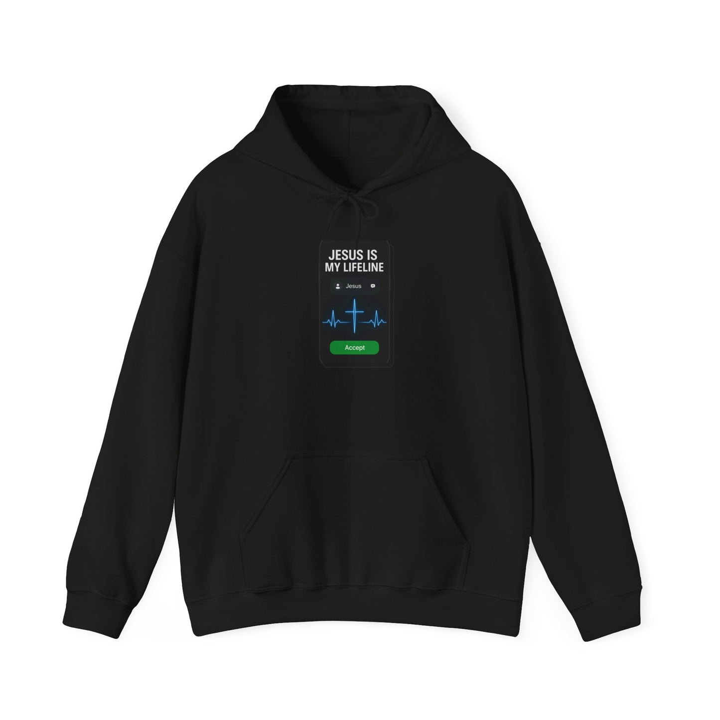 “Jesus Is My Lifeline” Crewneck Religious Hoodie – Cozy Comfort with a Powerful Message