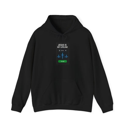 “Jesus Is My Lifeline” Crewneck Religious Hoodie – Cozy Comfort with a Powerful Message