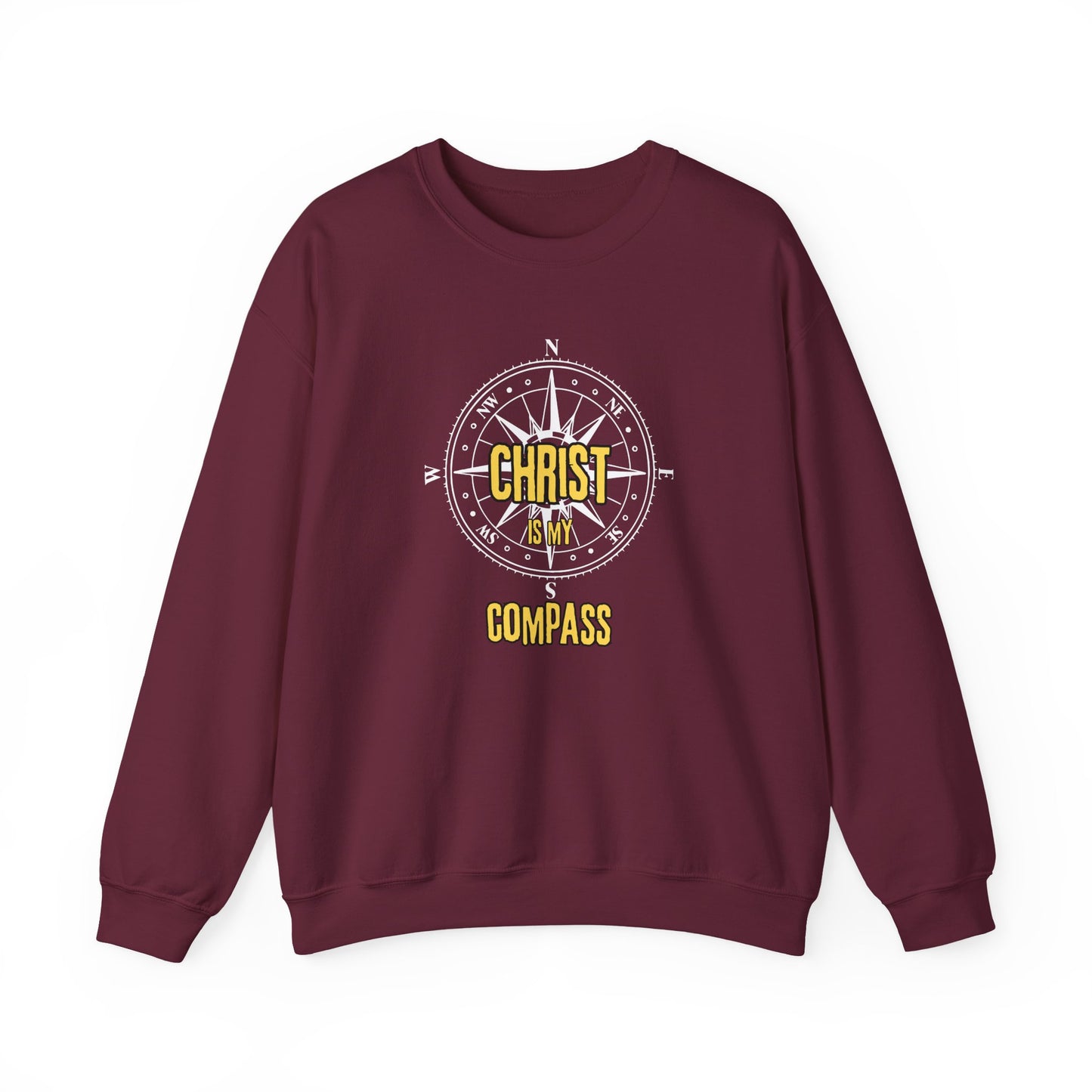 “Christ is My Compass” Crewneck Religious Sweatshirt – Faith and Comfort Combined