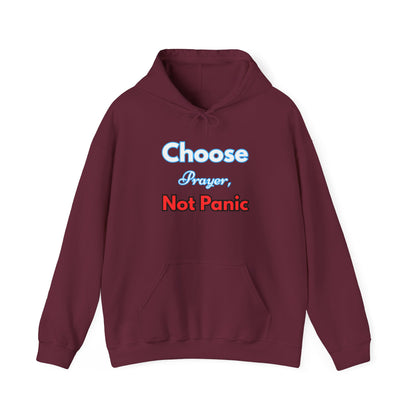 “Choose Prayer, Not Panic” Religious Hoodie – Faith-Based Unisex Pullover