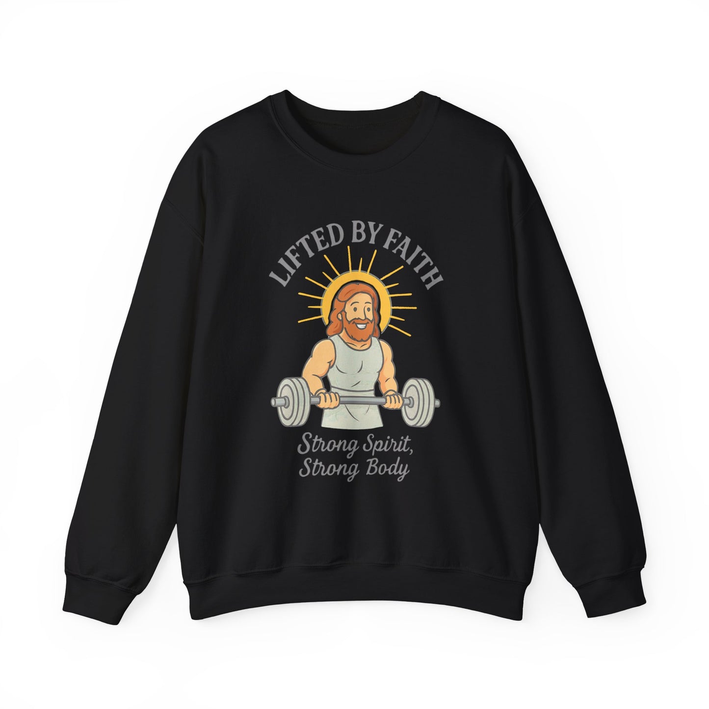 “Lifted by Faith” Crewneck Sweatshirt – Motivational Religious Apparel