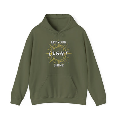 “Let Your Light Shine” Religious Hoodie – Unisex Pullover for Bold Faith Expression