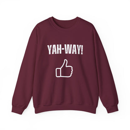 “Yah-Way!” Crewneck Sweatshirt – Religious Wordplay With Attitude