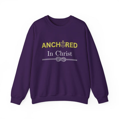 “Anchored in Christ” Religious Crewneck Sweatshirt – Faith-Based Comfort for Everyday Wear
