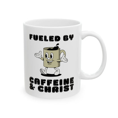 Mug - "Caffeine & Christ" Christian Ceramic Coffee Cup (11oz, 15oz) Funny Gift for Coffee Lovers