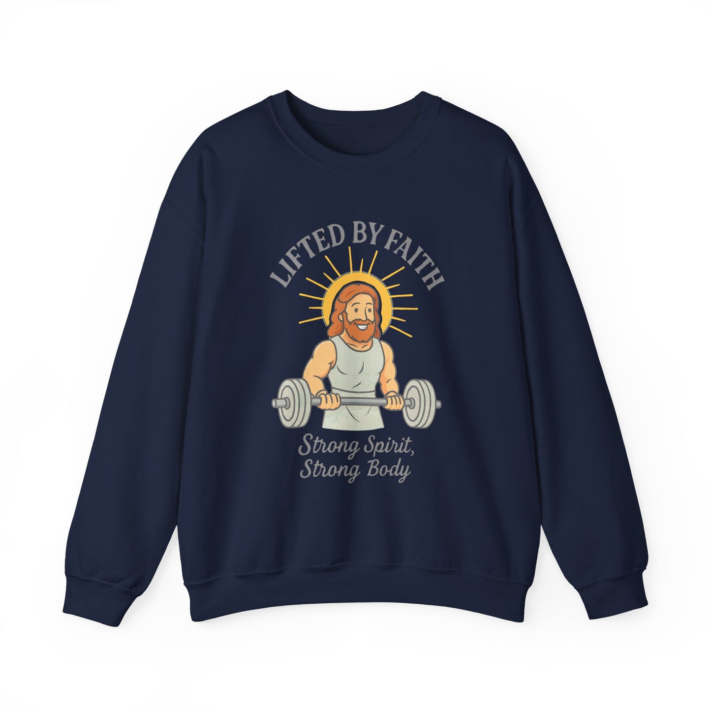 “Lifted by Faith” Crewneck Sweatshirt – Motivational Religious Apparel