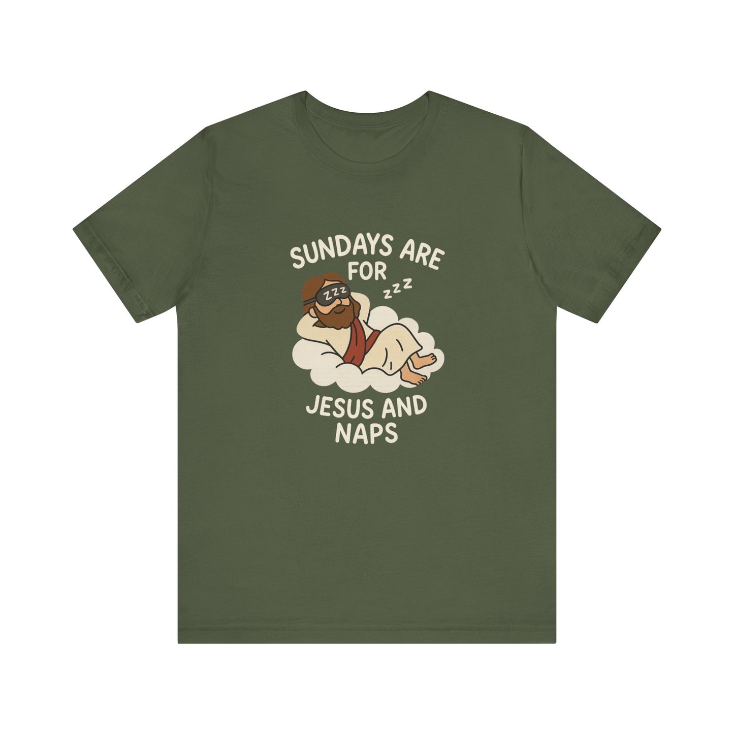 “Sundays Are for Jesus and Naps” Christian T-Shirt – Faith and Rest Tee